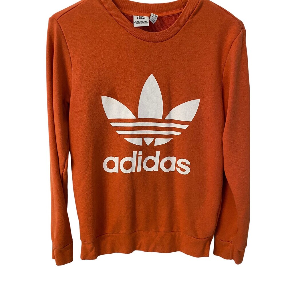 Youth Rust Colored Adidas Pullover Sweatshirt Size Large Cold Winter Athletic